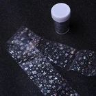 Голографическая фольга для ногтей в виде снежинок, 1 рулон, 4*100 см, s, белый, снег, Рождественский дизайн, переводная Фольга для ногтевого дизайна, переводная наклейка, бумага