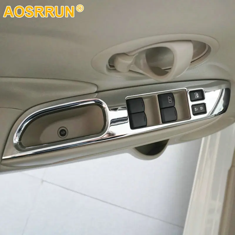 AOSRRUN ABS хромированный блок управления стеклоподъемником автомобильные