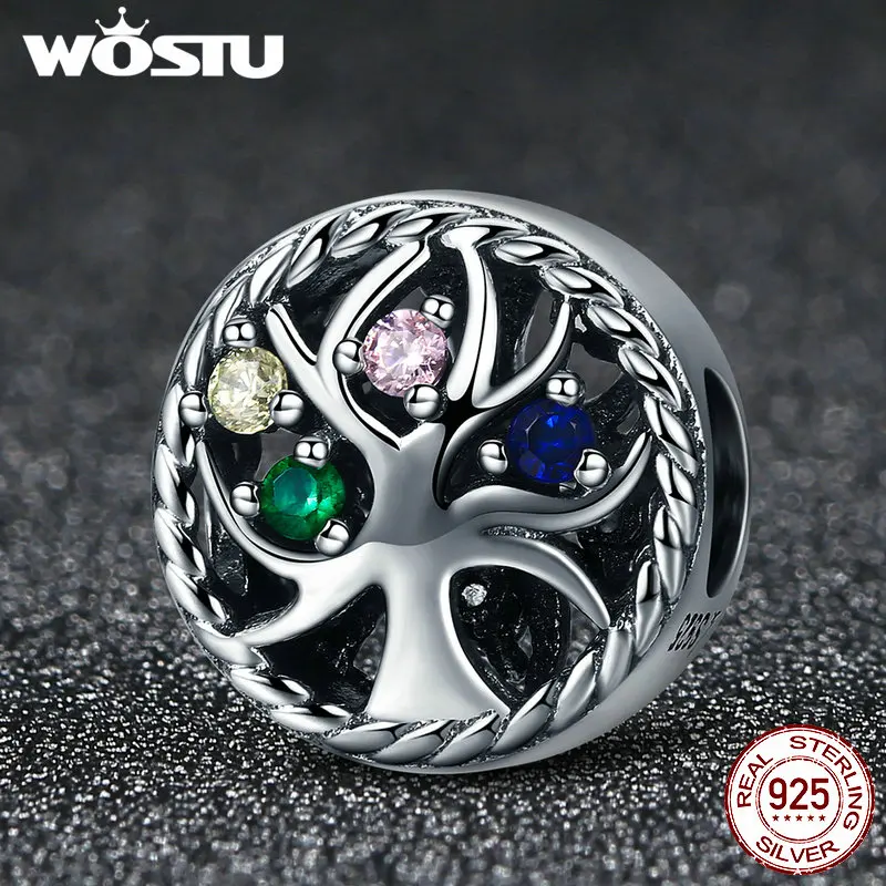 WOSTU новый дизайн Стерлинговое Серебро 925 пробы древо жизни бусины подходят к