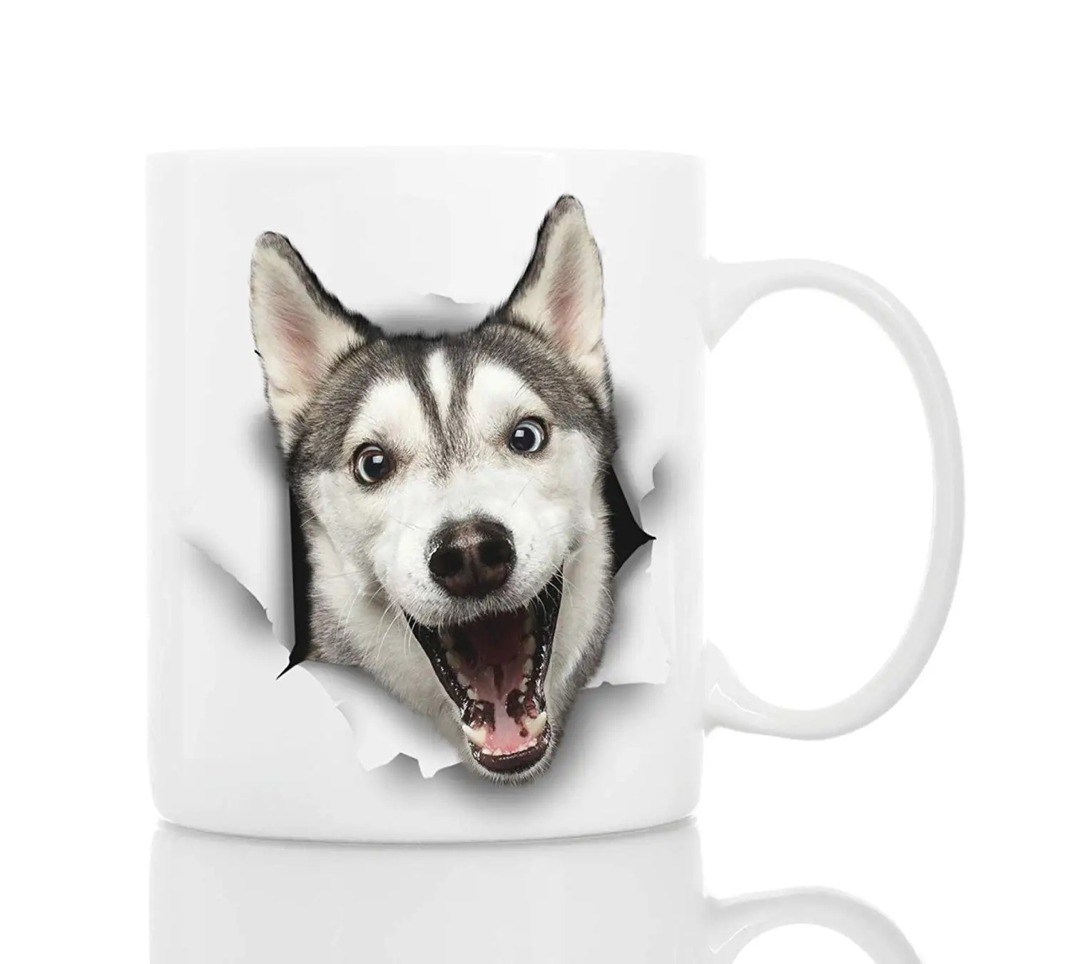 Забавная керамическая кофейная кружка Husky собака 11 унций идеальный подарок для
