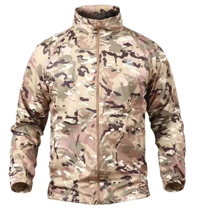 Camouflage IGLDSI мужские военные армейские кожаные куртки летние тактические темно-синие уплотнения легкая камуфляжная куртка водонепроницаемый тонкий плащ ветровка - Цвет: Camouflage