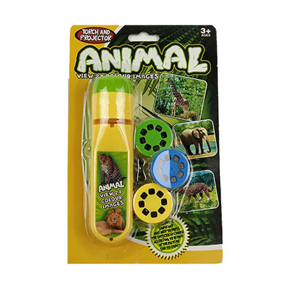 Animal world Мини-Проекционный фонарик, обучающий светильник, Детский Светильник-вспышка, Космический морской мир, Русалка, динозавр, светильник, проекционный светильник, светодиодный набор - Цвет: Animal world