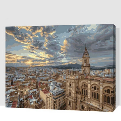 MaHuaf-k032 пейзажные картины города Москвы по номерам с акриловыми красками для