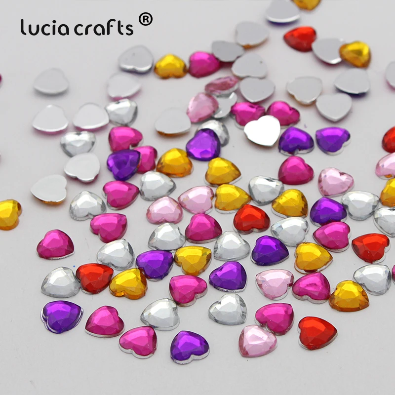 Lucia crafts 8 мм Сердце Стразы Аксессуары для одежды и ювелирных изделий бисер DIY Имитация бриллианта(250 шт./лот) G0411