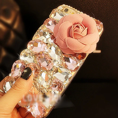 Горячий цветок DIY ошейник украшенный фальшивыми алмазами Bling Fundas чехол для Samsung