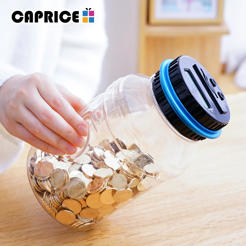 Digital Coin Counting Money Safe Box EURO Saving Storage Jar Transparent Automatically LCD Display Plastic Piggy Bank CXG-PET | Дом и сад