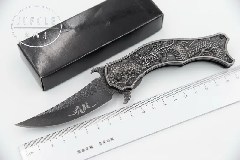 

JUFULE Черный Дракон 9Cr18MoV складной лагерь Охота Карманный Выживание EDC инструмент фрукты Тактический уличный Флиппер