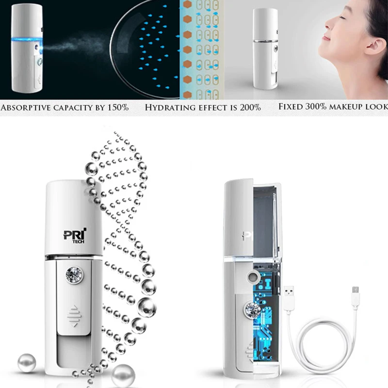 

USB Rechargeable Intelligent Moisturizing Hydrating Nano Ion Cold Spray Humidifier Face Beauty Instrument Sauna Spa Sprayer Skin