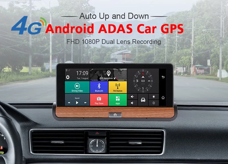 WHEXUNE 7," ips 4G Android Dash камера FHD 1080P Автомобильный видеорегистратор gps навигация Bluetooth двойной объектив Автомобильный видеорегистратор удаленный монитор