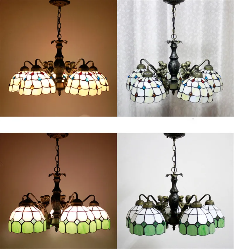 Винтажный подвесной светильник FUMAT витражная Светодиодная лампа в стиле барокко