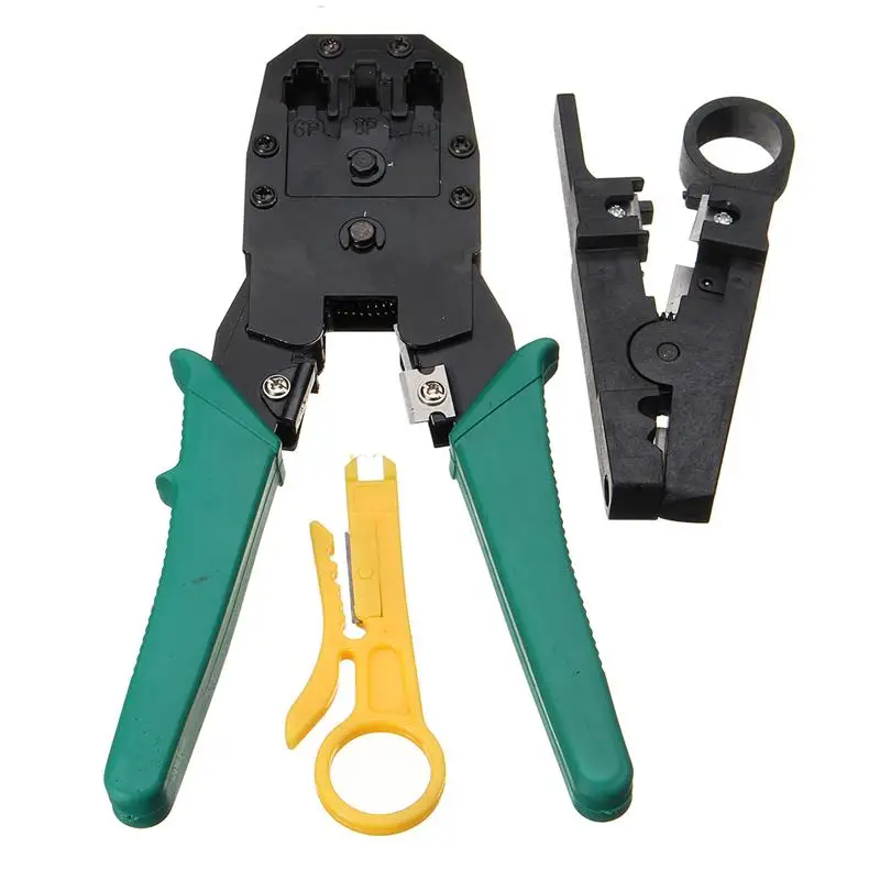 11pcs/set RJ45 RJ11 RJ12 CAT5e Cat6 Portable LAN Network Repair Tool Kit Utp Cable Tester AND Plier Crimp Crimper Plug Clamp PC