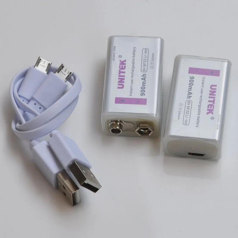 2 шт. литий-ионная аккумуляторная батарея USB 9 в 900 мАч 6F22 ячейка для микрофона
