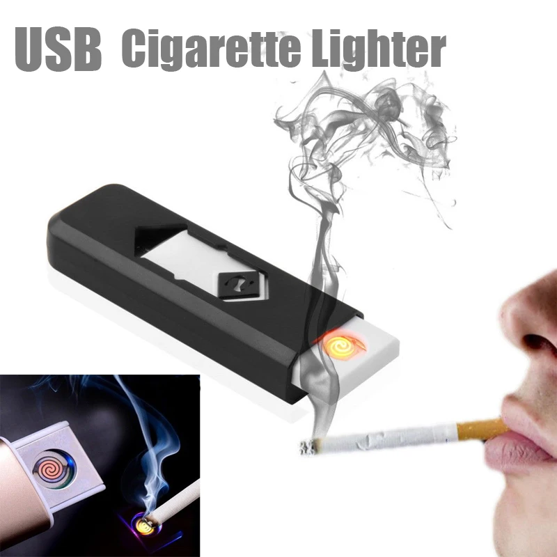 USB электронная сигарета Зажигалка Ветрозащитная аккумуляторная батарея