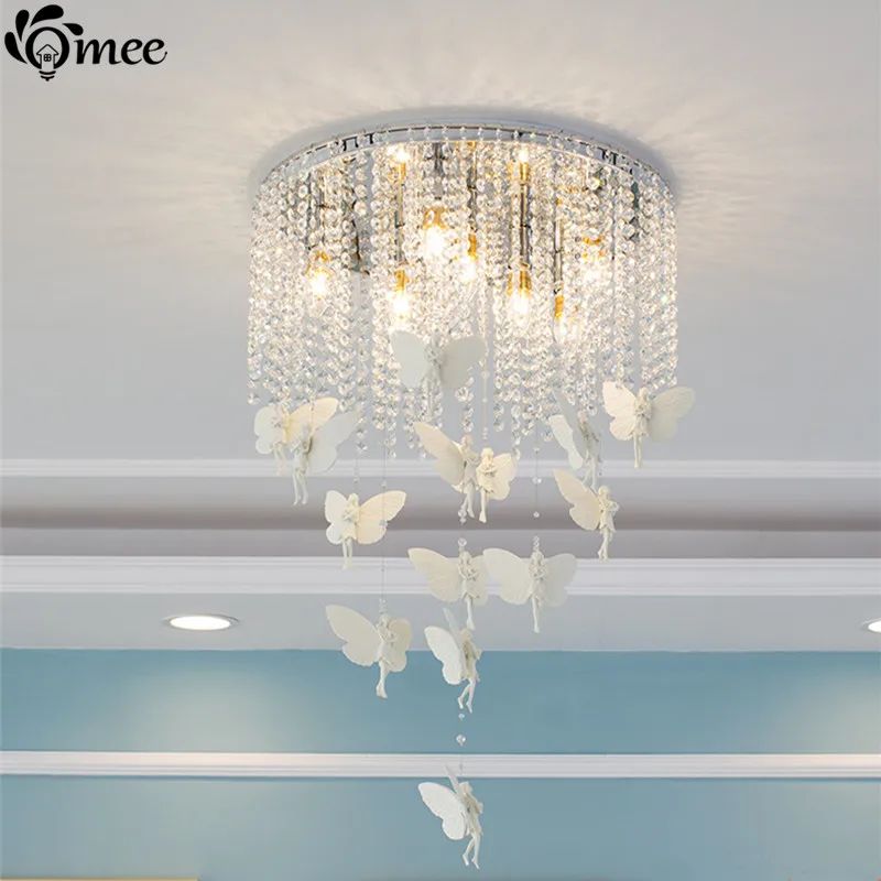White Angel 8 12 bulbs Art deco Pendant Light Crystal Lamp LED E14 Modern Lighting For Bedroom Dining Hanging Resin Lights | Лампы и