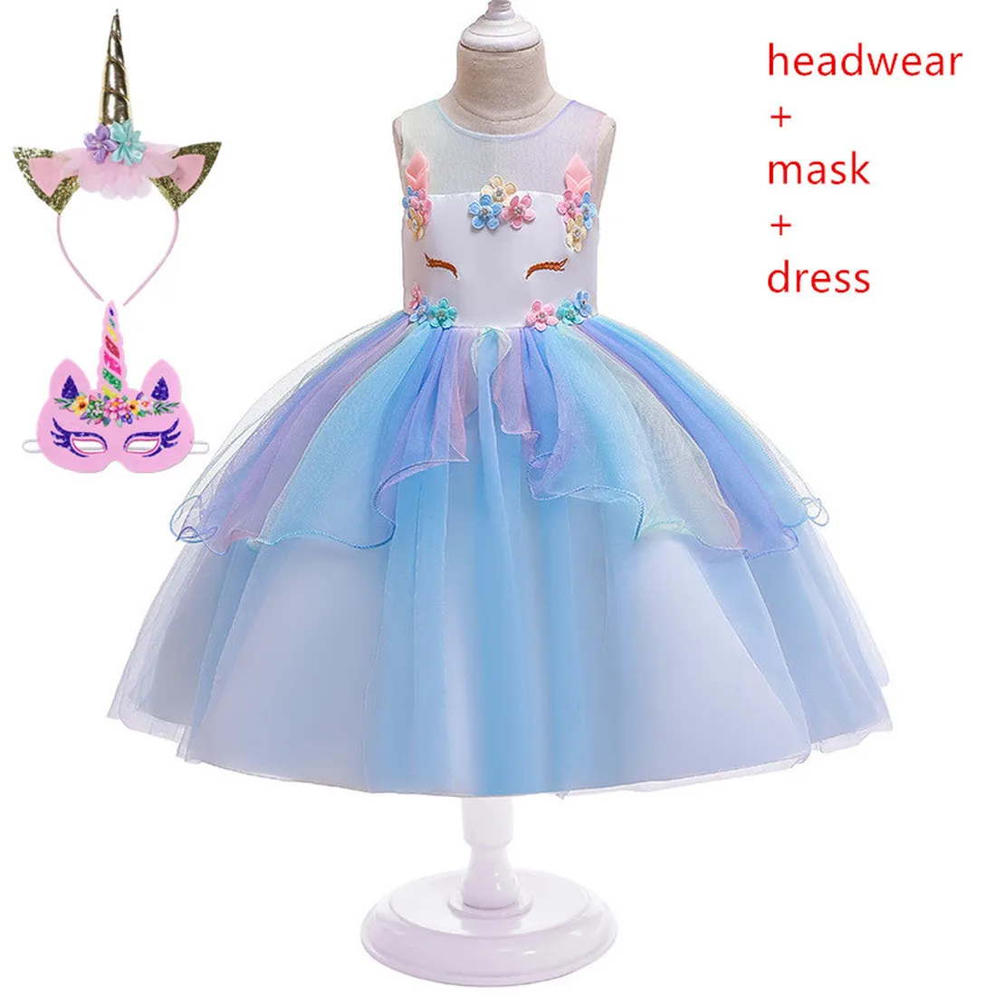 Платье для маленьких девочек Рождественский костюм единорога косплея летние