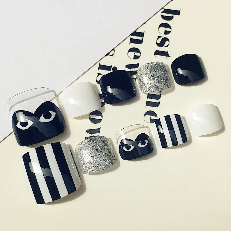 24 шт./компл. накладные ногти на носках полностью складываются акриловый Декор