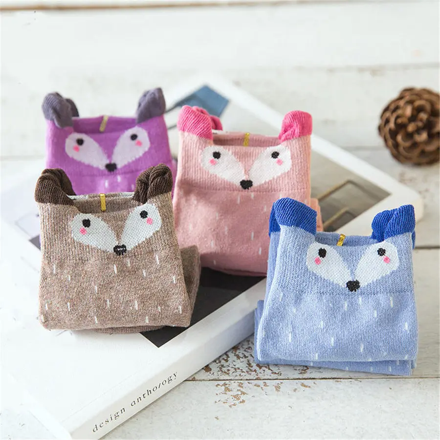 Женские теплые носки [COSPLACOOL] с рисунком кошки осень/зима хлопковые милые