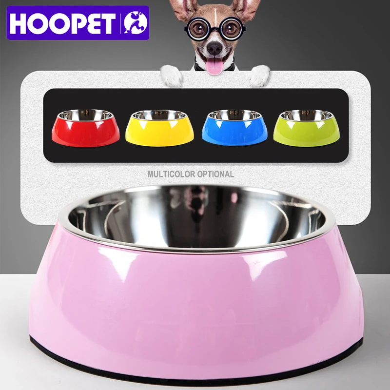HOOPET Зоотовары двухэтажные красочные Нержавеющая сталь с рисунком собачки и