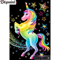 dispaint full squareround drill 5d diy diamond painting colored unicorn 3d embroidery cross stitch home decor gift a12408