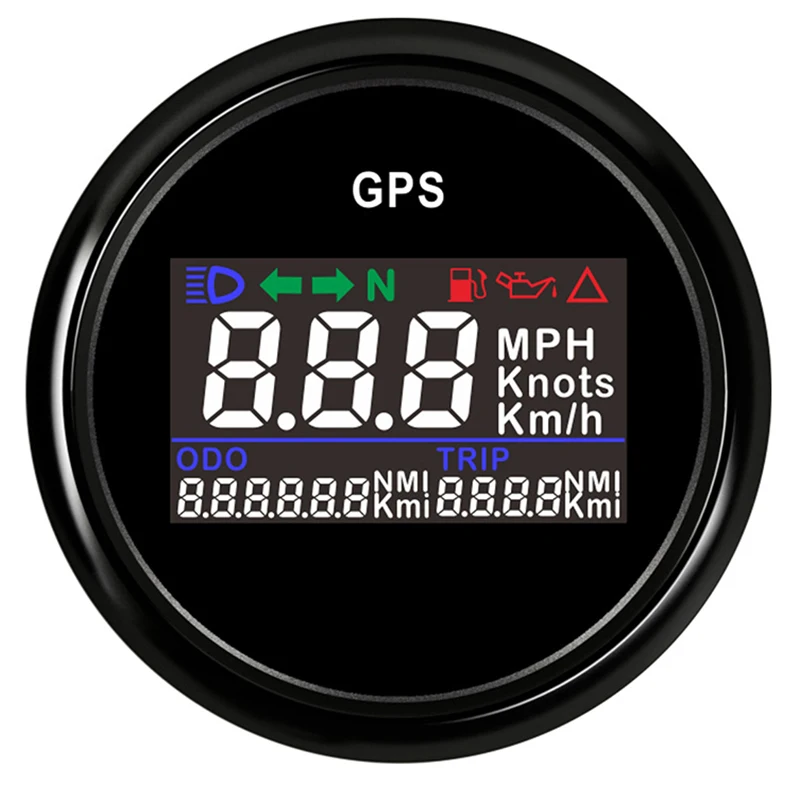 52 мм GPS Спидометр для автомобиля лодки мотоцикла цифровой спидометр 0 ~ 999 миль/ч