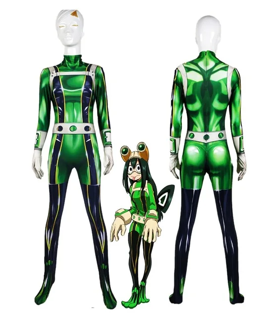 Костюм для косплея fracker Pro Hero Tsuyu Asui My Zentai боди костюм Хэллоуина Вечеринки