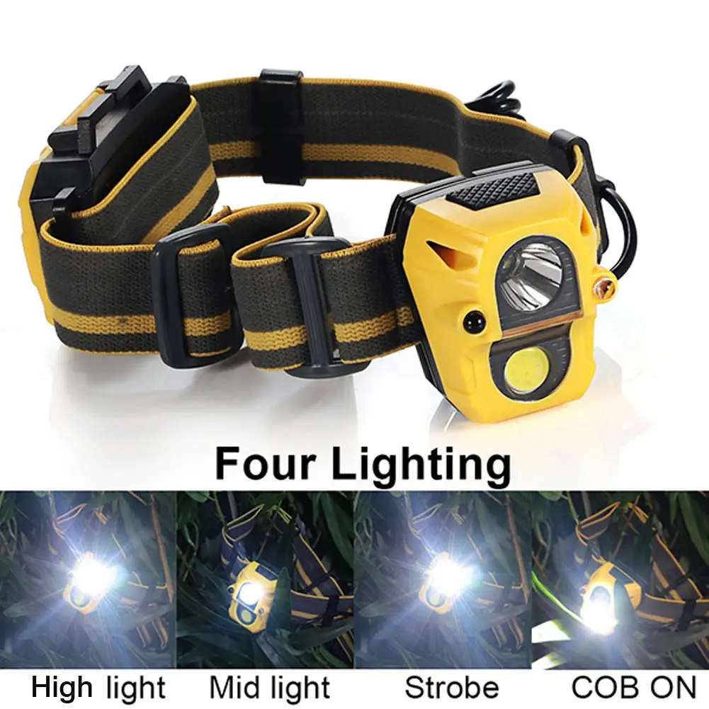Налобный фонарь с ИК датчиком и Индукционным режимом 2000 лм 5 Вт|headlamp 5w|headlights forcob 5w |