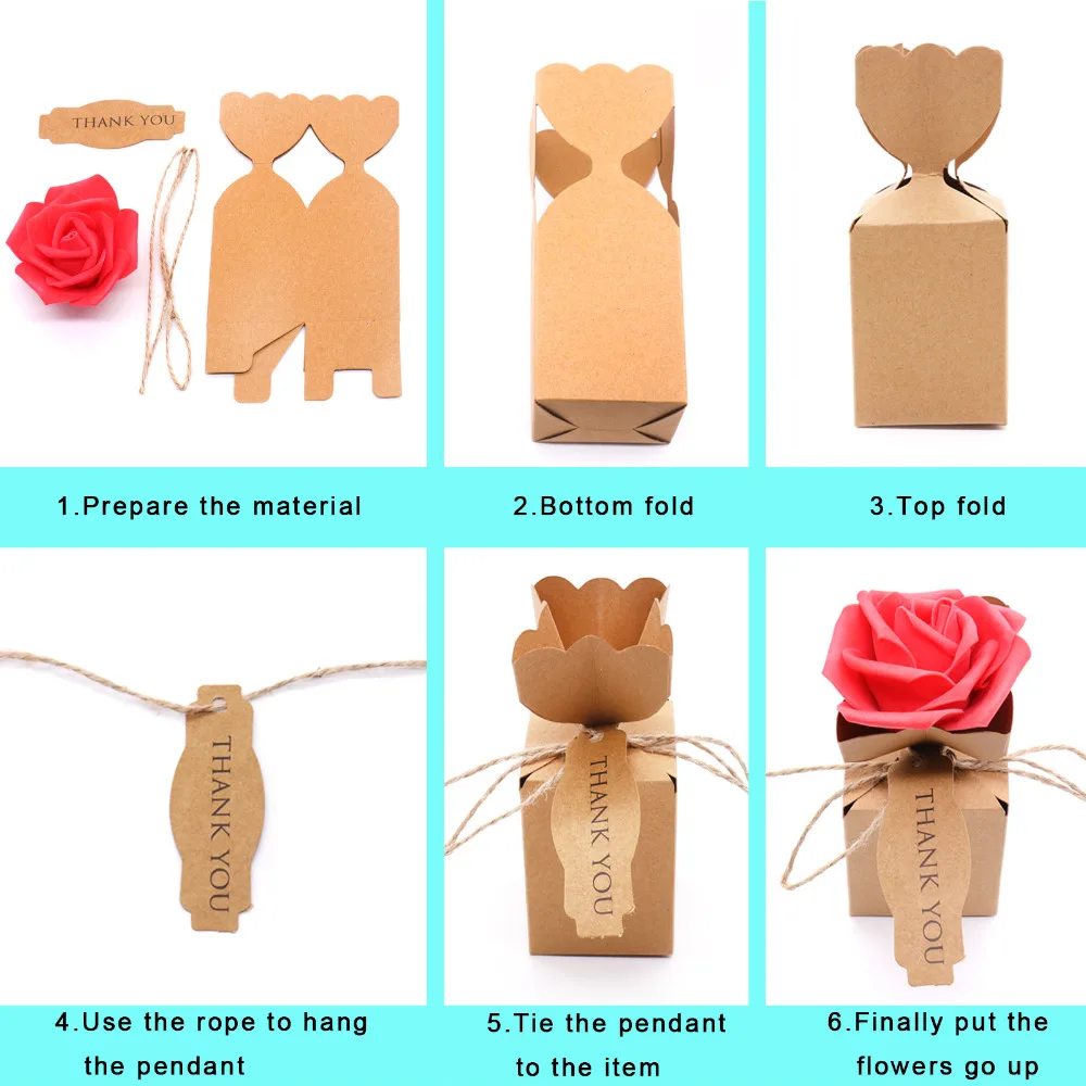 10 шт творческие крафт бумаги DIY винтажный бумажный коробки конфет Подарочный