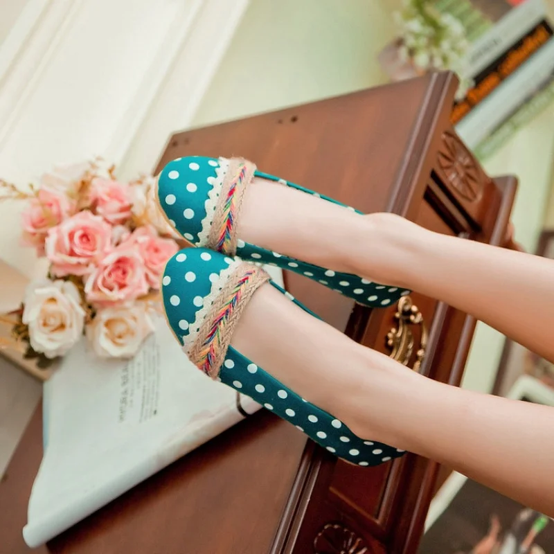 Обувь новые женские весенне-осенние в этническом стиле с принтом Тканевая обувь