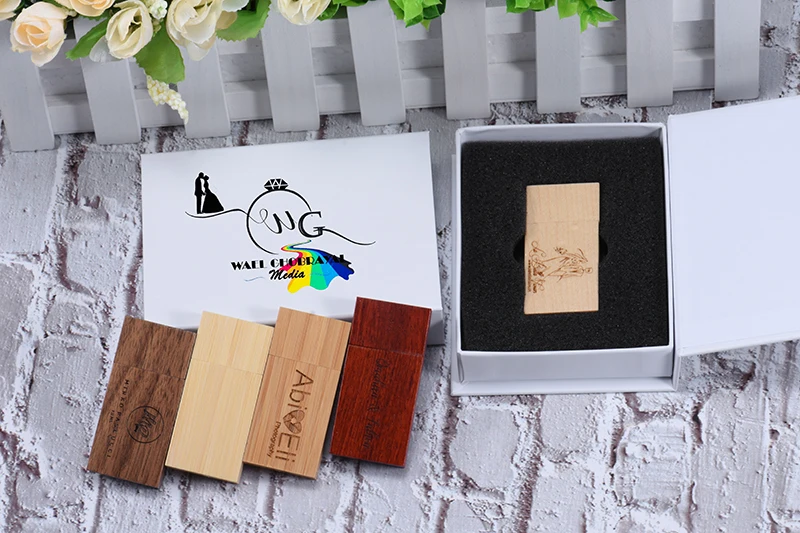JASTER Прямая упаковка подарочной коробки bambu usb 2,0 флэш-карта памяти, Флеш накопитель для компьютера