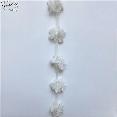 Многоцветные цветы 1 ярд 3D шифоновые цветы кружевное платье украшение кружевная ткань аппликация отделка шитье принадлежности для рукоделия аксессуары