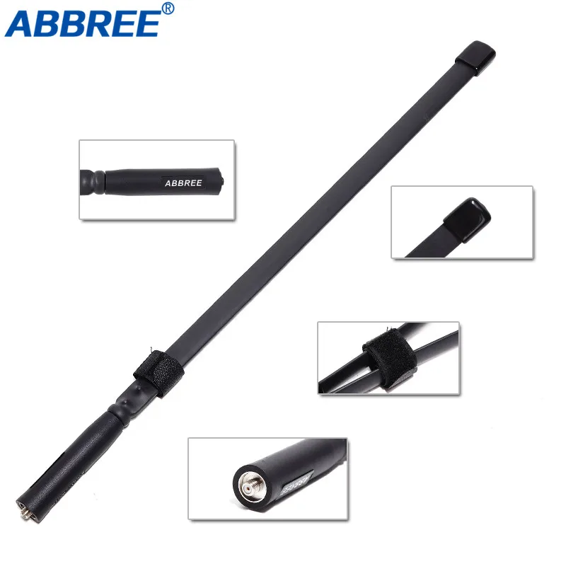 Abbree SMA Female 144/430 МГц Двухдиапазонная Складная тактическая антенна для Baofeng