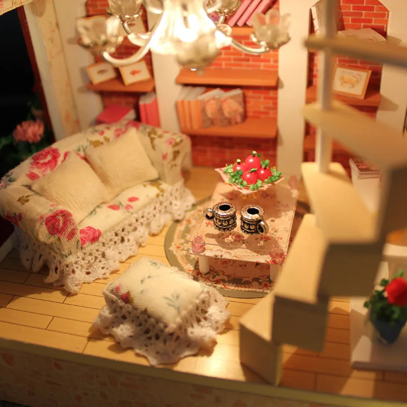 

13836 diy dollhouse miniature villa model wooden doll house Building Model Furniture Model For child Toys