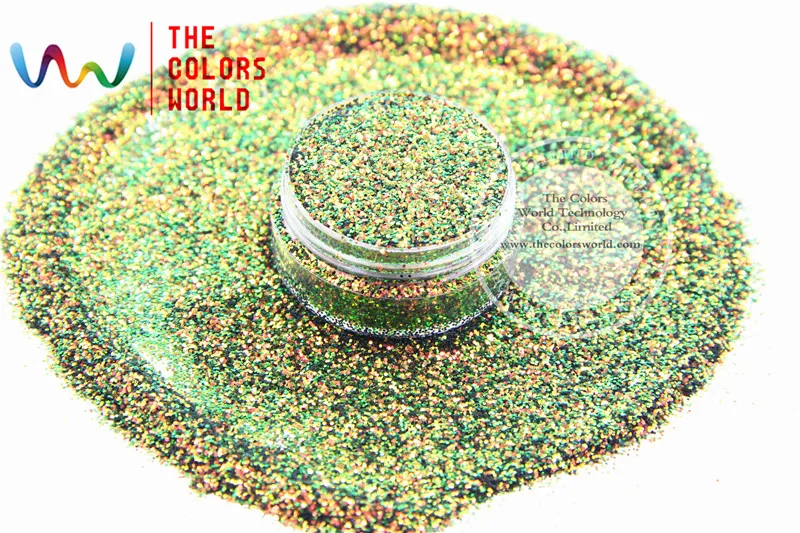 TCR404 Хамелеон блестящий красный золотой с зеленым блеском шестиугольной формы 0 4