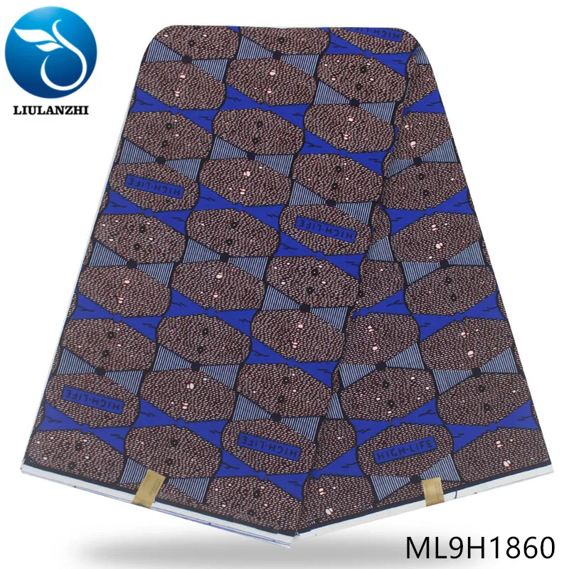 ML9H1860 LIULANZHI Африканский воск высокое качество гарантия Анкара хлопок настоящий воск ткань ML9H1858 - Цвет: ML9H1860