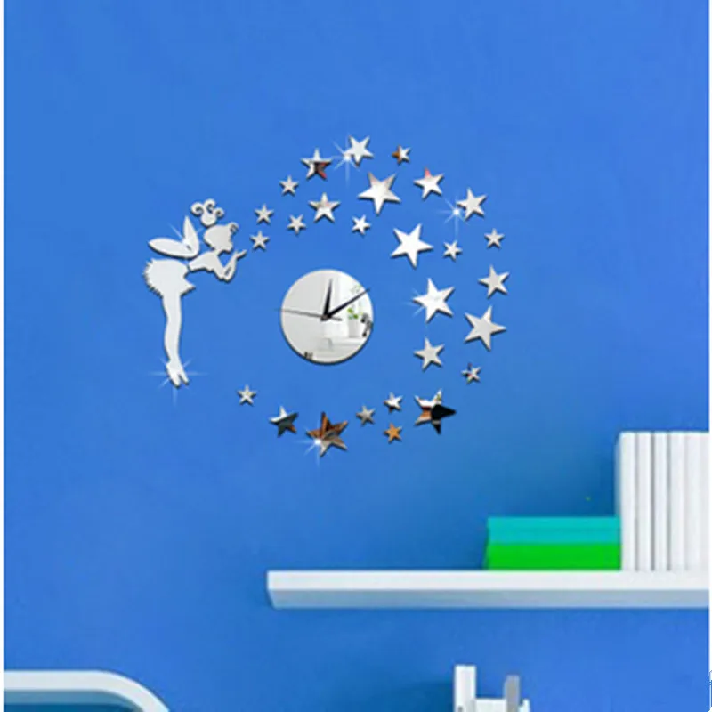 Светодиодные акриловые настенные часы модные зеркальные украшения сделай сам с