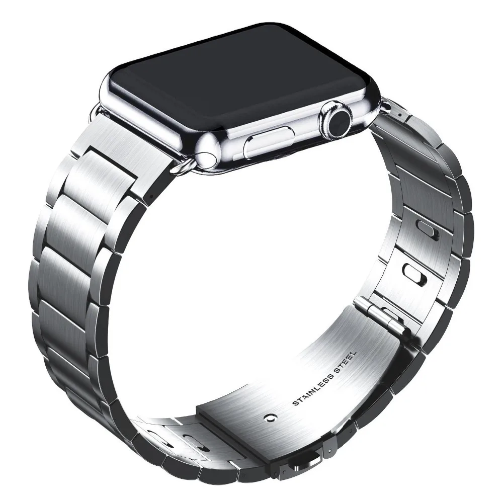 Ремешок из нержавеющей стали для apple watch, ремешок для apple watch 5, 4, 3, ремешок 44 мм/40 мм iwatch, ремешок 42 мм/38 мм, браслет correa link, ремешок для часов