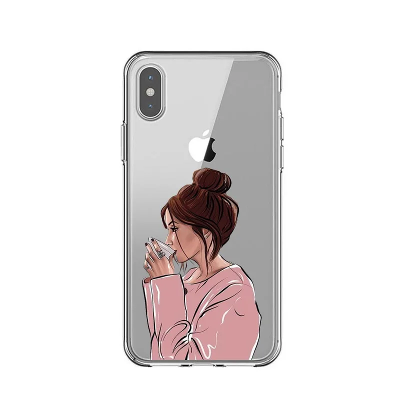 TPU VOGUE queen Princess Girl Female boss coffee Мягкий силиконовый чехол для телефона для iPhone 11 Pro Max 5S SE 6 6s 7 8 Plus X XS XR XS MAX - Цвет: TPU