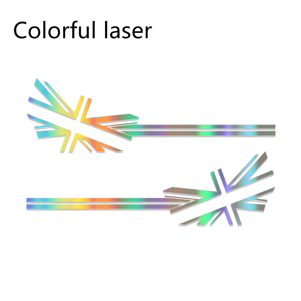 Laser 2 шт. Юнион Джек автомобильный Стайлинг боковой двери тела наклейки гоночные полосы аксессуары для MINI Cooper S R50 R55 R56 F56 F57 F60 - Название цвета: Laser