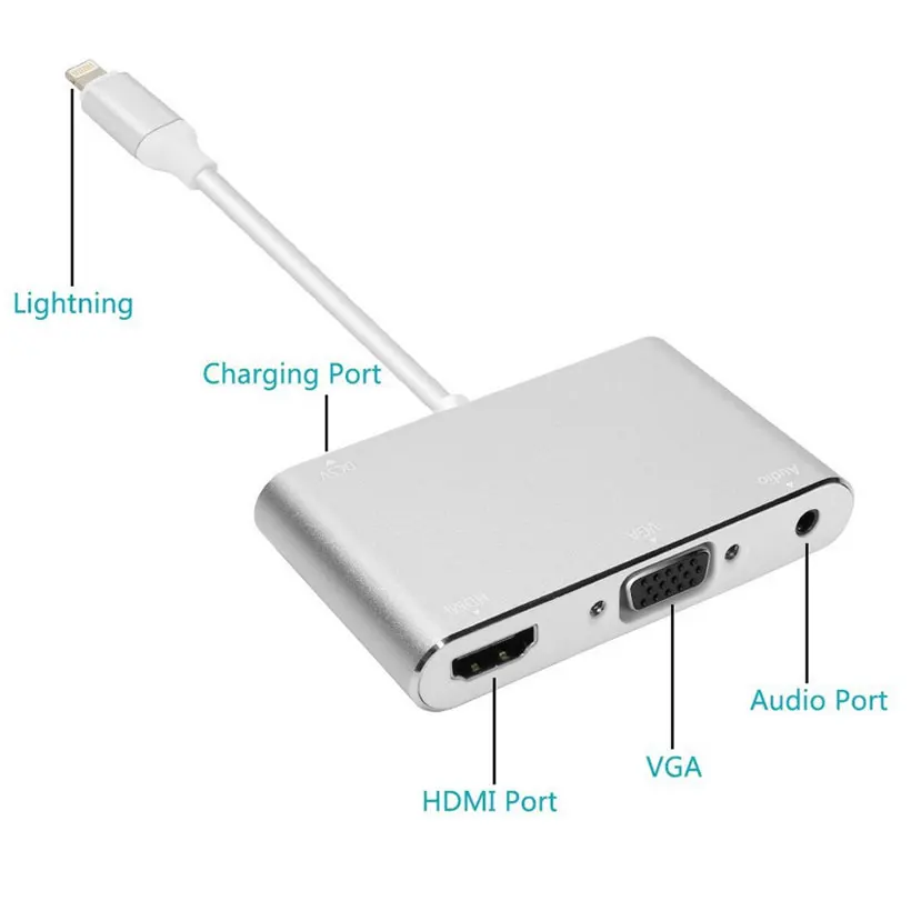 Совместимому с HDMI VGA Аудио Headpone адаптер воспроизводить музыку + кабель для