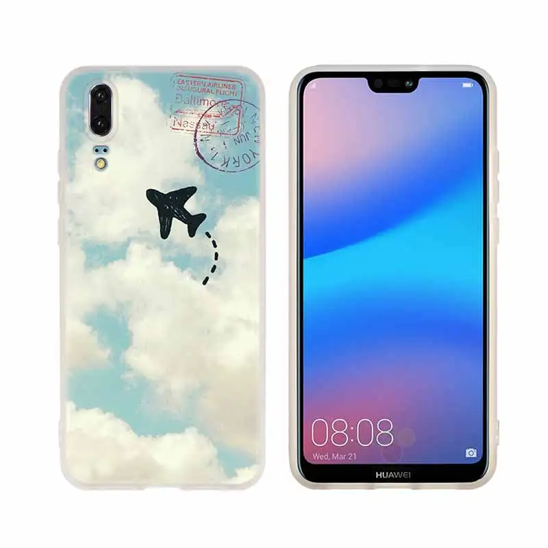 pattern 01 Карта мира Дорожный Чехол для телефона huawei P8 P9 Lite P10 P20 P30 Lite Plus Pro P Smart - Цвет: pattern 01