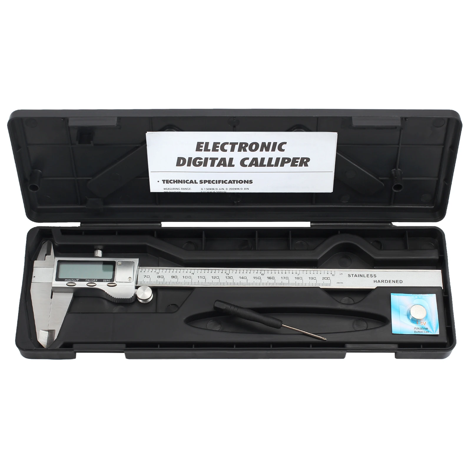 

Neoteck Digital Vernier Caliper Feeler Gauge 150mm/6Inch Stainless Steel Electronic Caliper Fractions/Inch/Metric Measuring Tool