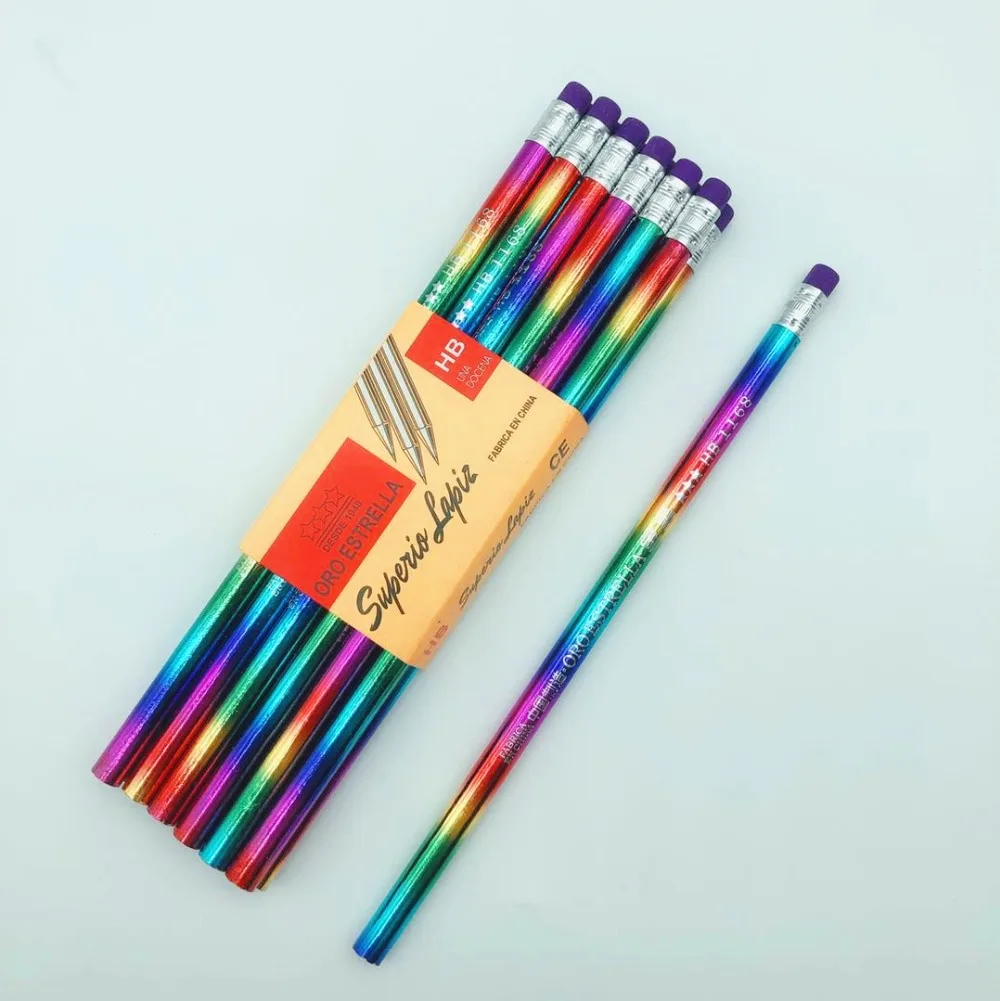 

New Rainbow Pencil Wood Environmental protection Pencil Bright color Appearance Pencil school office writing Pencil