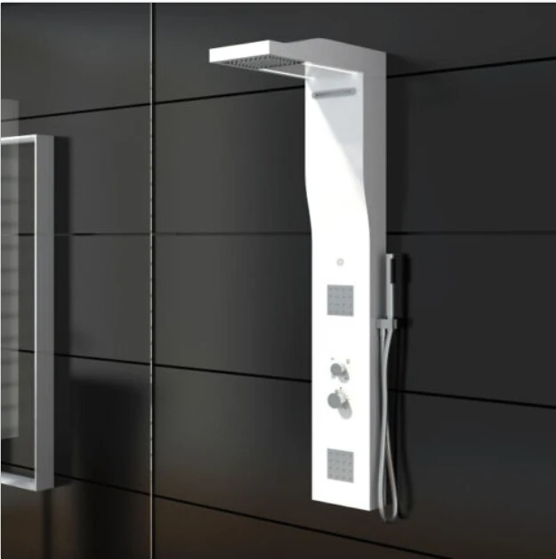 

Thermostatic Solid surface stone shower panel wall mounted shower column Body massage Jets Sprinkler RS0036