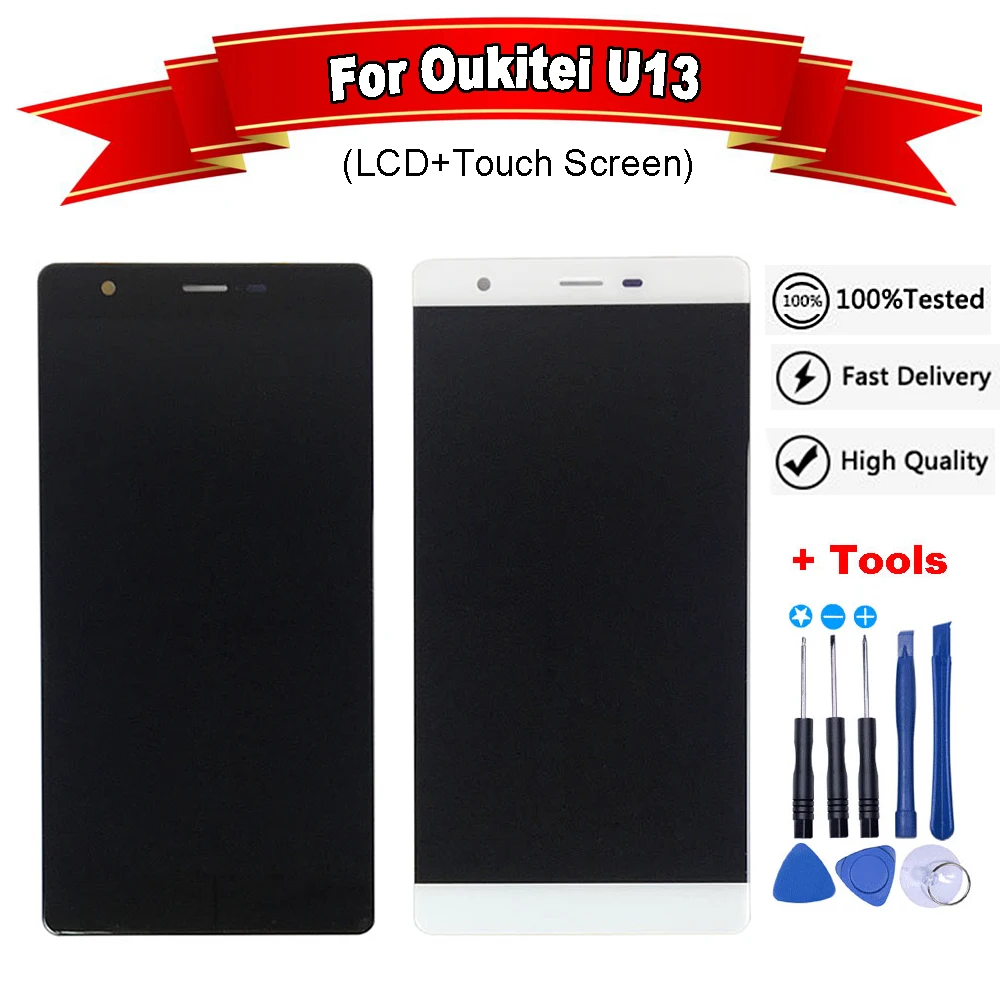 ЖК дисплей 5 дюйма для Oukitel U13 + сенсорный экран 100% протестированный дигитайзер