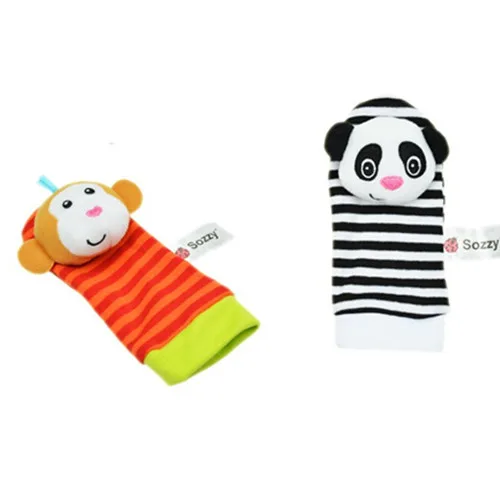 SZ03 Monkey Panda 2 шт. в партии; детские погремушки игрушки колокольчики для кроватки Детские ручные колокольчики успокаивать младенцев игрушки подарок новорожденному SZ03 - Цвет: SZ03 Monkey Panda