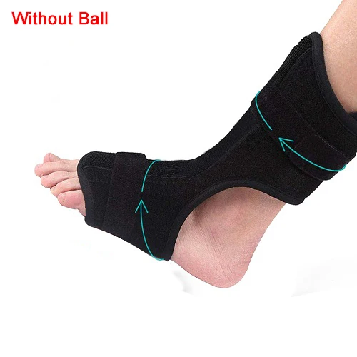 Without Ball Бандаж подошвенный фасциит поддержка бандаж Ночная шина нога падение лодыжки супинатор травма реабилитация ортопедический с шипами Массажный мяч - Цвет: Without Ball