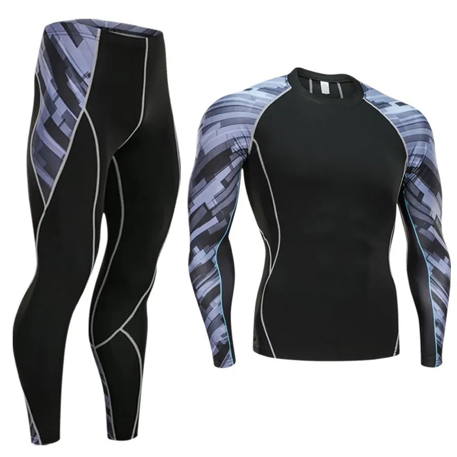 sport suit 8 Комплект термобелья для подростков, зимняя теплая тренировочная быстросохнущая одежда, кальсоны, зимнее термобелье, Рашгард, мужской спортивный костюм - Цвет: sport suit 8