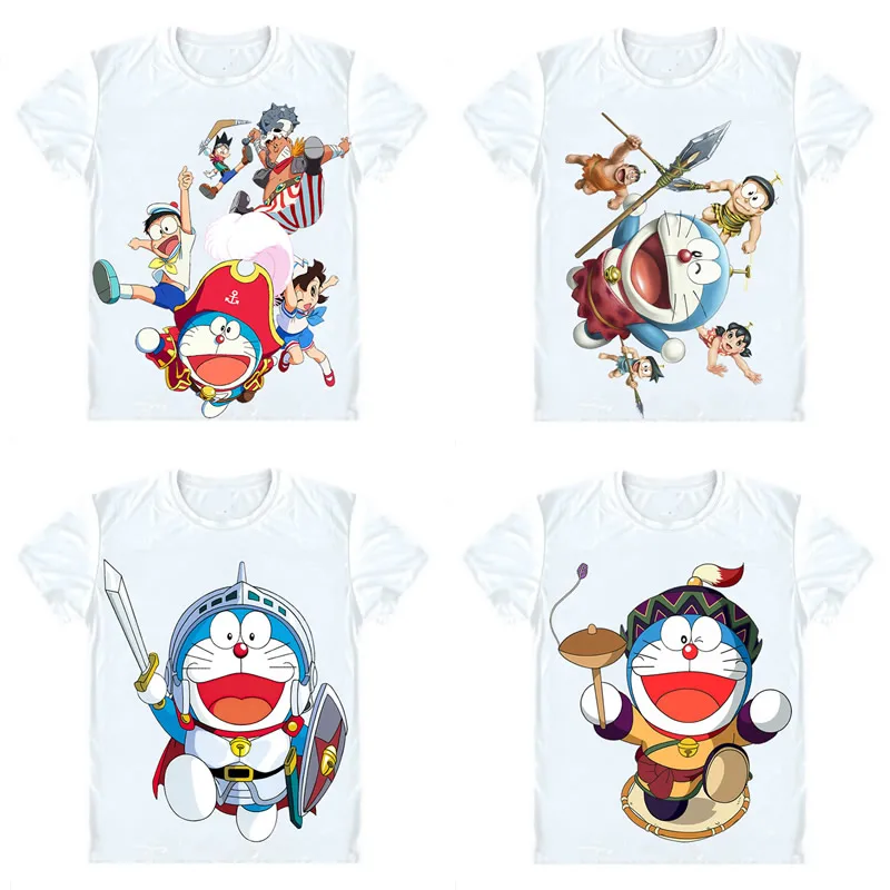 Футболки Doraemon рубашки с коротким рукавом Аниме Манга Fujiko Fujio Stand by Me Nobita Nobi Shizuka