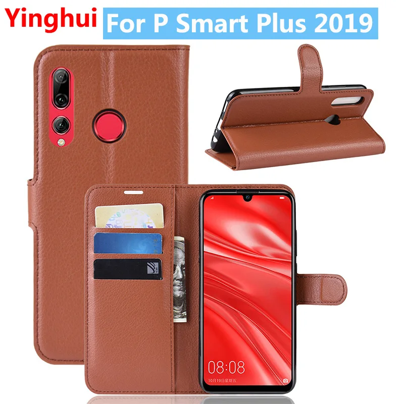 Кожаный чехол книжка для Huawei P Smart Plus 2019 высокое качество с подставкой|Бамперы| |