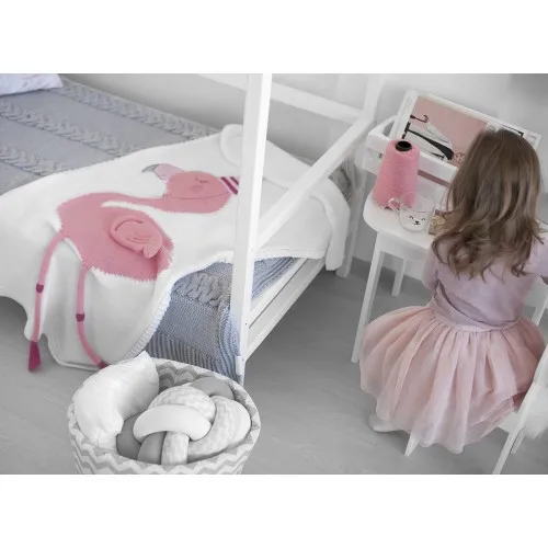 

Ins Newborn Knitted Blankets Nordic Flamingos Crib Swaddle Wrap Cotton Muslin Blanket Baby Room Decor Cartoon Trolley Blankets